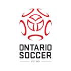 Logo of Ontario Soccer featuring a stylized red soccer ball and text.