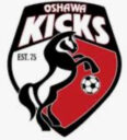 Oshawa Kicks soccer team logo featuring a horse and a soccer ball.