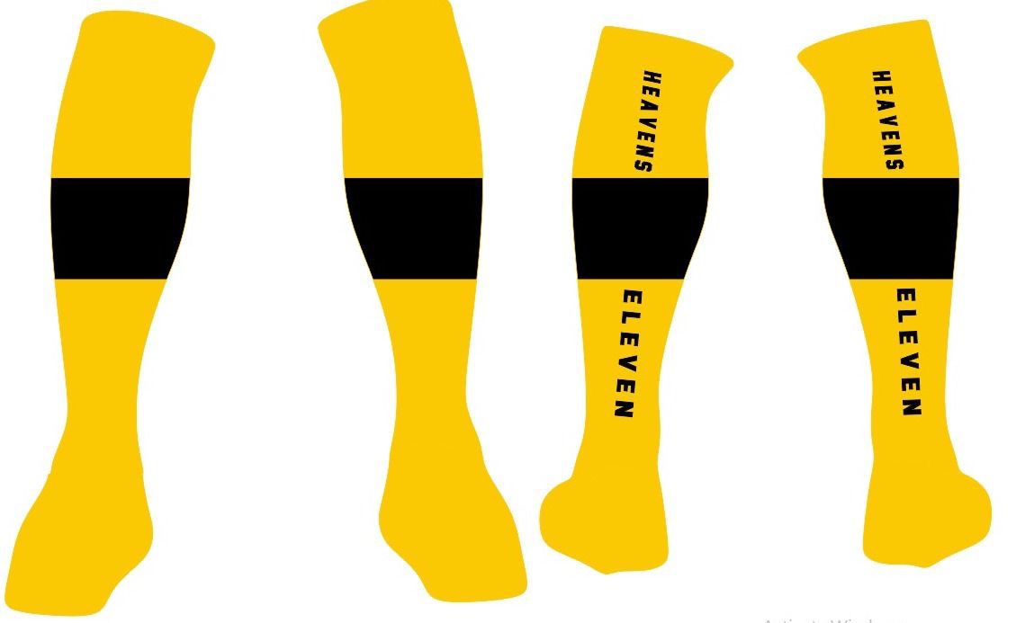 Heavens Eleven Yellow and Black Knee Socks